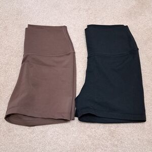 Reflex Active Shorts Set Of 2 Black Brown Size Large High Waist Stretch Shorts